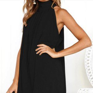 Chiffon Sleeveless High Neck Beach Dress/Cover Up